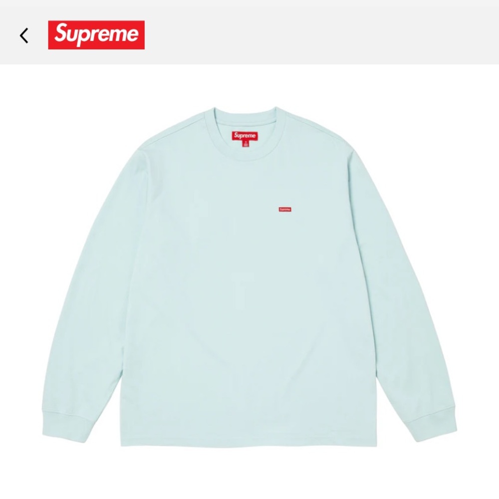 Supreme Small Box Logo Long Sleeve Shirt “Light Blue” XXL